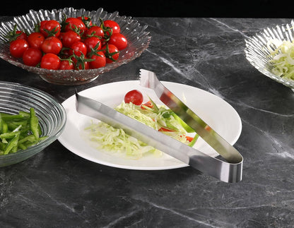 New Star Foodservice Restaurant-Grade Pom Tong, Stainless Steel, 6.5 Inch, Set of 6, Silver