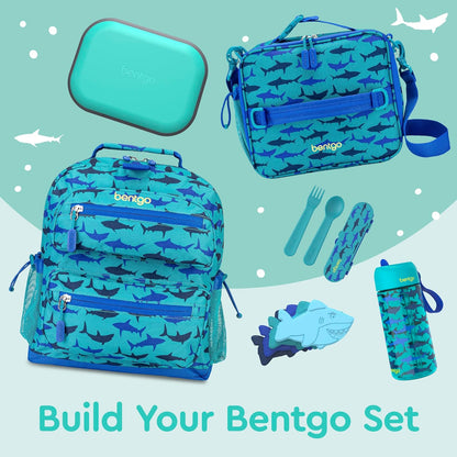 Bentgo Chill Kids Leak-Proof Lunch Box - 4-Compartment Bento Box with Built-In Ice Pack, 3.3 Cup Capacity, PFAS & BPA-Free, Microwave & Dishwasher Safe, Ideal Size for Ages 3 to 7 (Truly Teal)