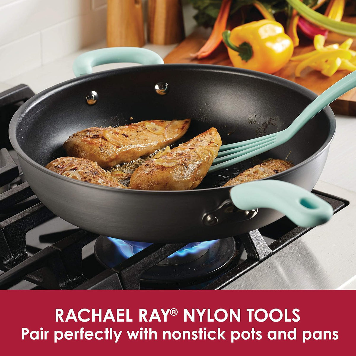 Rachael Ray Tools & Gadgets 2-Piece Nylon Spatula Set, Orange - 51211