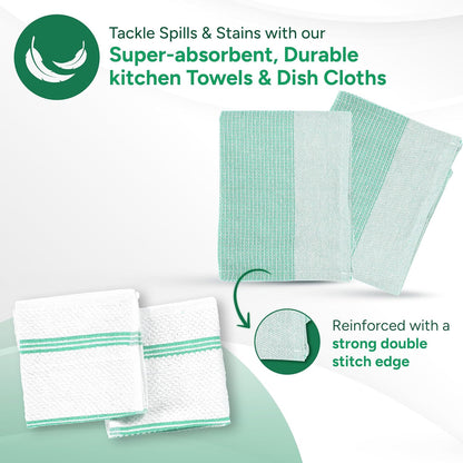 Casa Platino Potholders for Kitchens, 8-Piece – 500°F Heat Resistant Oven Mitts and Pot Holders, Mini Oven Mitt with Silicone Grip, 2 Kitchen Towels & 2 Dish Cloths – Durable & Non-Slip – Canyon Rose