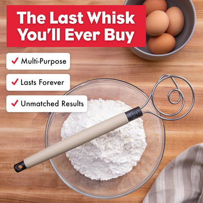 Brod & Taylor Dough Whisk - Heavy Duty Dishwasher-Safe Mixing Tool