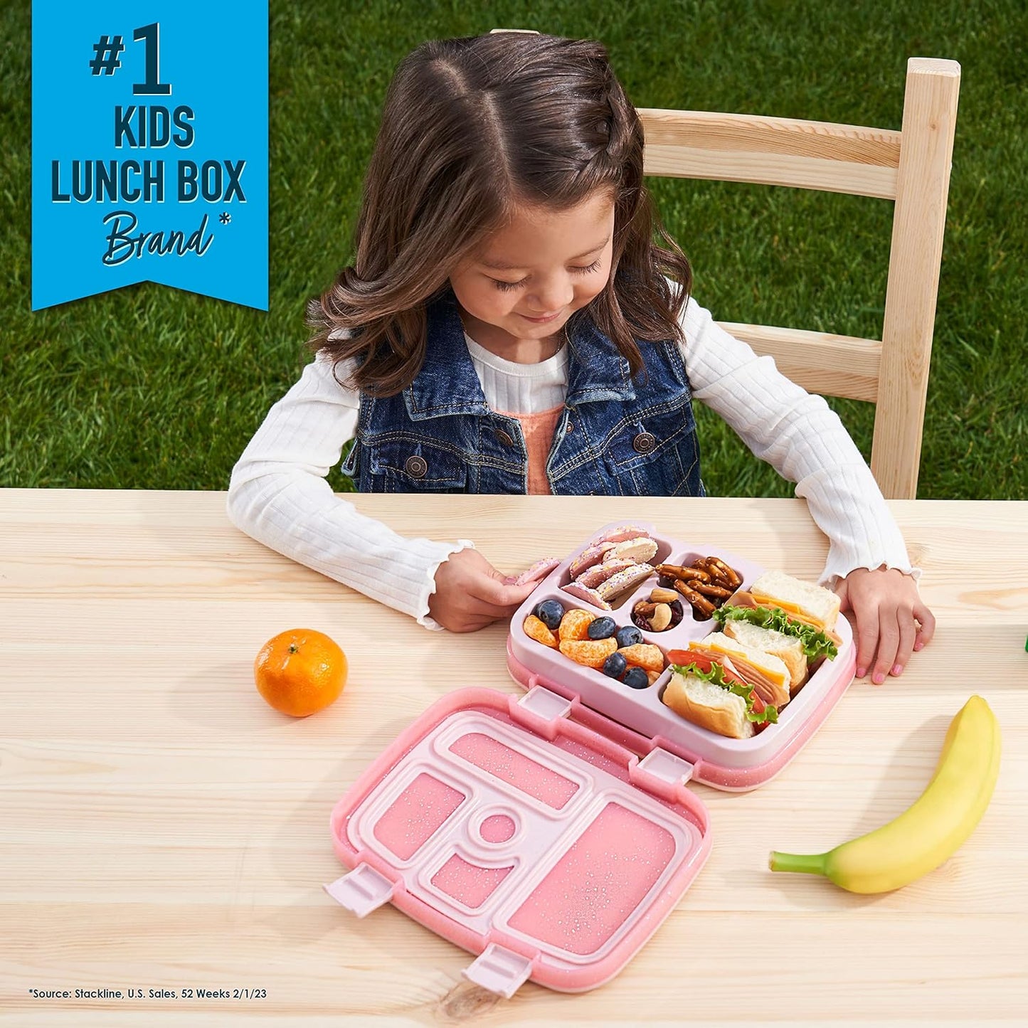 Bentgo Kids Bento-Style 5-Compartment Leak-Proof Lunch Box - Ideal Portion Sizes for Ages 3 to 7 - Durable, Drop-Proof, Dishwasher Safe, PFAS & BPA-Free & Made with Food-Safe Materials (Purple)