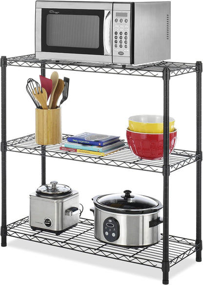 Whitmor 2-Wire Shelving Unit, Metal Storage Shelves, Stacking Shelf with Basket, Easy Assembly Home Organizer for Pantry, Kitchen, Garage, Plant