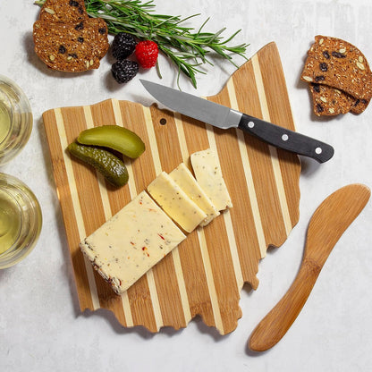 Totally Bamboo California Charcuterie Board with Spreader Knife Gift Set, 11-3/8" x 8-7/8"