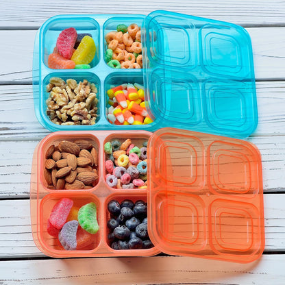 Youngever 8 Pack Bento Lunch Box, Meal Prep Containers, Reusable Plastic Divided Food Storage Container Boxes (3-Compartment)
