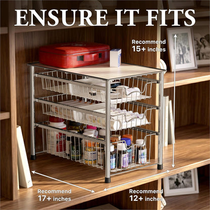 Simple Houseware Stackable Basket Drawer, Chrome