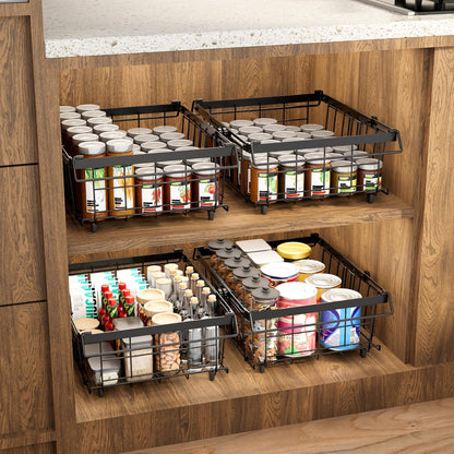 Freezer Organizer Bins, 6-Pack for Chest Freezers | Stackable & Expandable Storage Container with Handles | White Foldable Baskets for 10-20 Cu. Ft. | for Sorting Frozen Meats