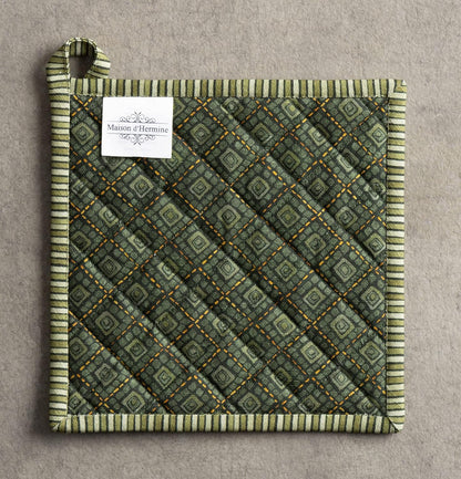 Maison d' Hermine 100% Cotton Oven Mitt & Pot Holder Set (7.5"x13" & 8"x8") - Colors C