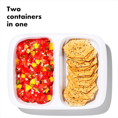 OXO Good Grips Prep & Go Snack & Dip Container, Snack Fuss-Free on the Move, Leakproof Reusable Small Meal Food Storage and Lid, Food Containers with Lids, Snack Organizer, 1.6 Cups/0.4 L