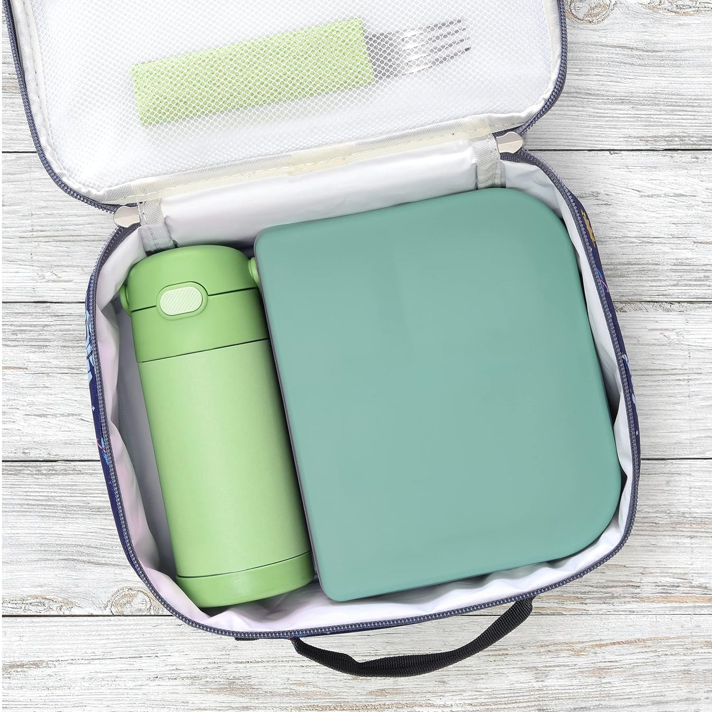 PrimaStella Unbreakable Silicone Lunch Box for Kids and Adults - Divided Leak Proof Bento Box (Slate Blue)