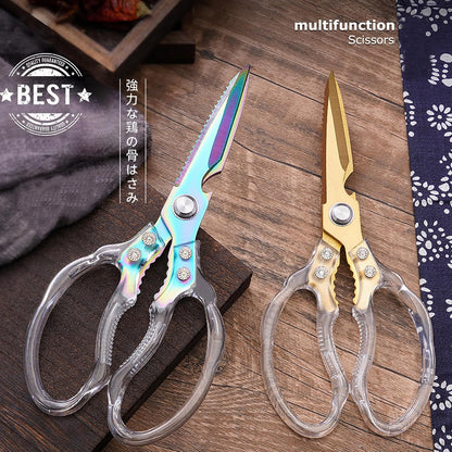 Heavy Duty Sharp Kitchen Scissors, Dishwasher Safe, Cooking Shears for Meat, Chicken, Fish, Poultry, Herb, Bread (Red)