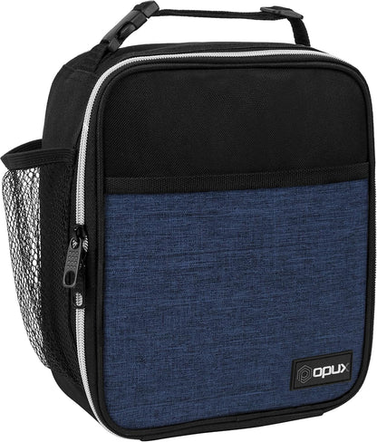 opux Premium Insulated Lunch Box, Soft School Lunch Bag for Kids Boys Girls, Leakproof Small Lunch Pail Men Women Work, Reusable Compact Cooler Tote Lunchbox for Office Adult, Black