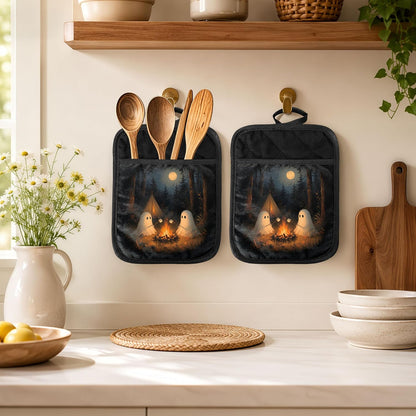 Gothic Cooking Skeleton Chef Pot Holders Heat Resistant