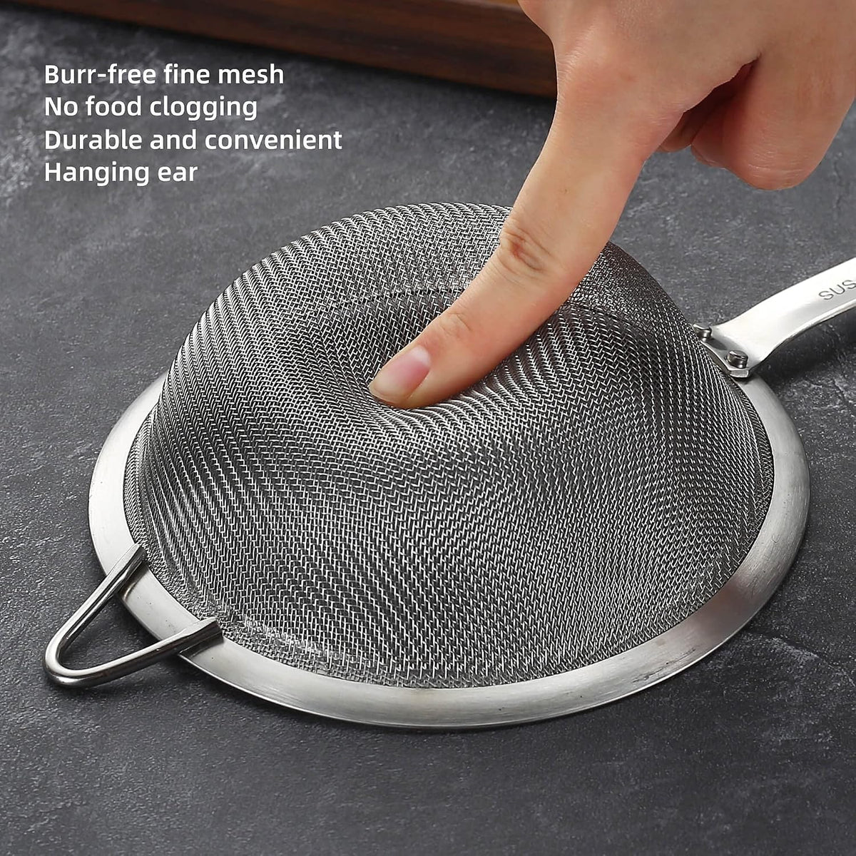 Fine Mesh Strainer with Handle Tea Sifter Stainless Steel Sieve