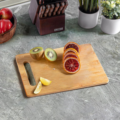 Bamboo Cutting Board Set for Kitchen - 3 Piece Reversible Wooden Cutting Boards, Wood Chopping Boards for Meat, Bread, Fruit, Cheese, Meal Prep, Wood Board and Charcuterie Serving Boards by Bambusi