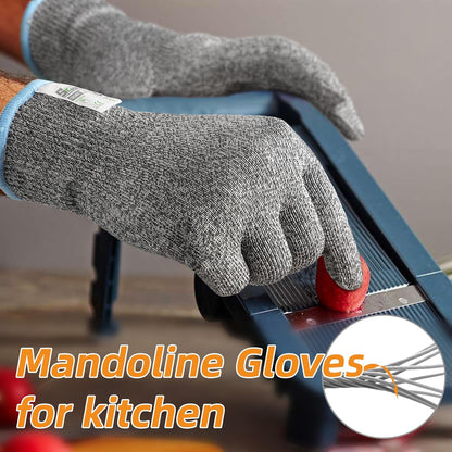 Schwer SlicePro ANSI Cut Resistant Gloves, Food Grade Cutting Glove for Kitchen Food Prep, Mandoline Gloves for Meat Cutting, Oyster Shucking, Fish Fillet Processing, PR1501-G, L