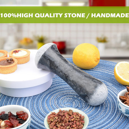 Tianman Marble Replacement Pestle 5.9" Length Polished, Use Pestle on Both Ends (Only Pestle Mortar Not Included) (Grey Marble Polished)