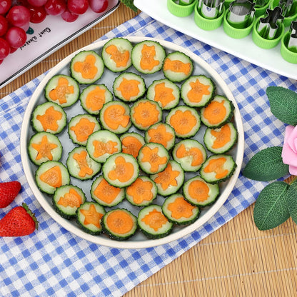 NEW LIVE 35 Pack Cookie Cutters Fruit Cutter Shapes Set Crinkle Cutter