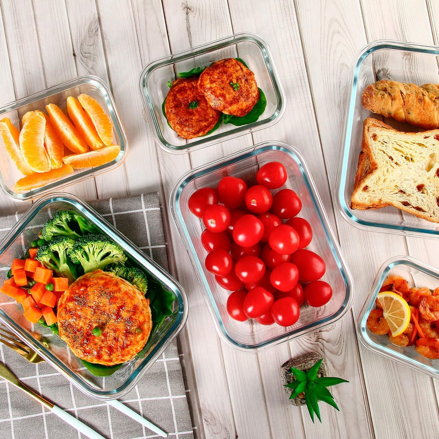UMEIED 10 PACK Glass Food Storage Containers with Leak Proof Lids, Glass Airtight Meal Prep Containers Set for Lunch, On the Go, Leftover, Kitchen Pantry Organizers and Storage (Pink)