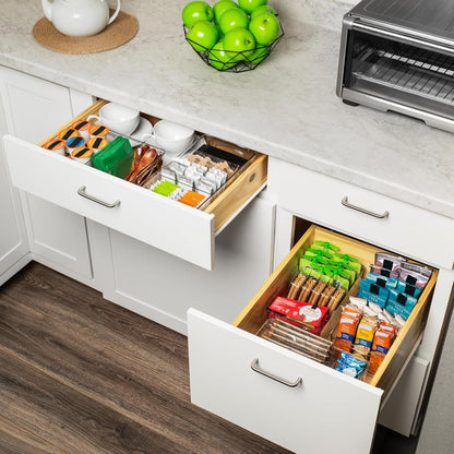 ClearSpace Plastic Pantry Organization and Storage Bins with Removable Dividers – Perfect Kitchen Organization or Kitchen Storage – Refrigerator Organizer Bins, Cabinet Organizers (4 Pack XL)
