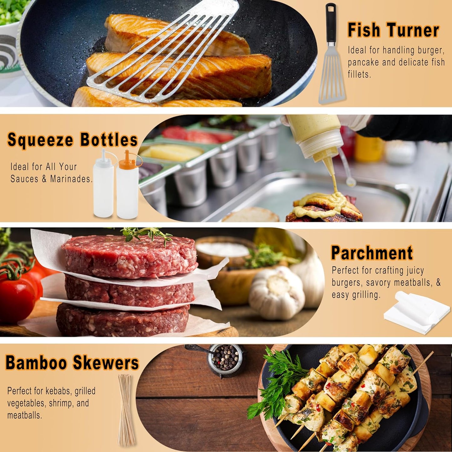 238PCS Premium Griddle Accessories Kit, Griddle Tools for Flat Top Grill with Enlarged Spatulas, Burger Press, Basting Cover & Storage Bag, Flat Top Grill Accessories for Outdoor Barbecue