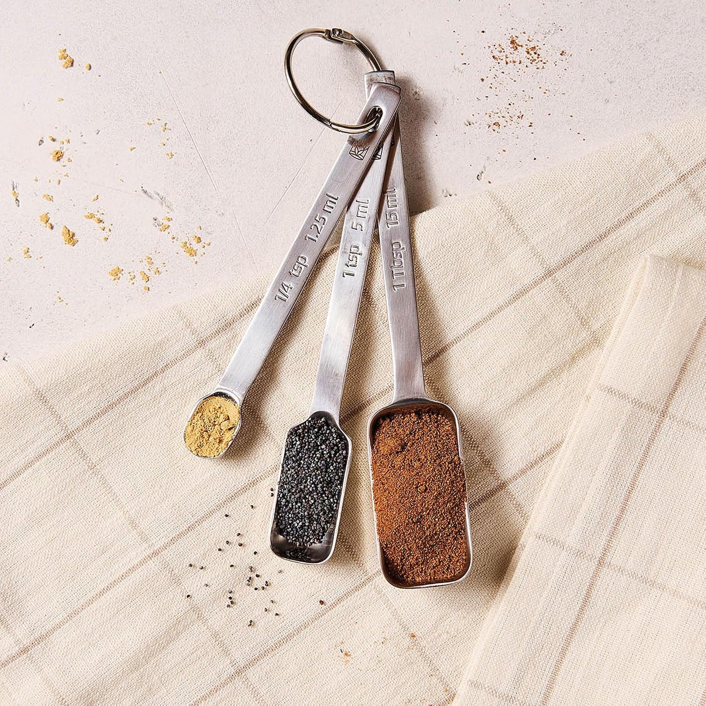 King Arthur Baking Company Spice Measuring Spoons, 18/8 Stainless Steel, 7-Piece Set, Precision Measures, For Baking And Cooking