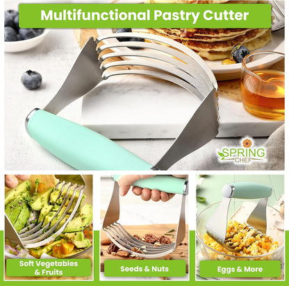 Spring Chef XL Pastry Blender, Durable Dough Blender For Baking - Black