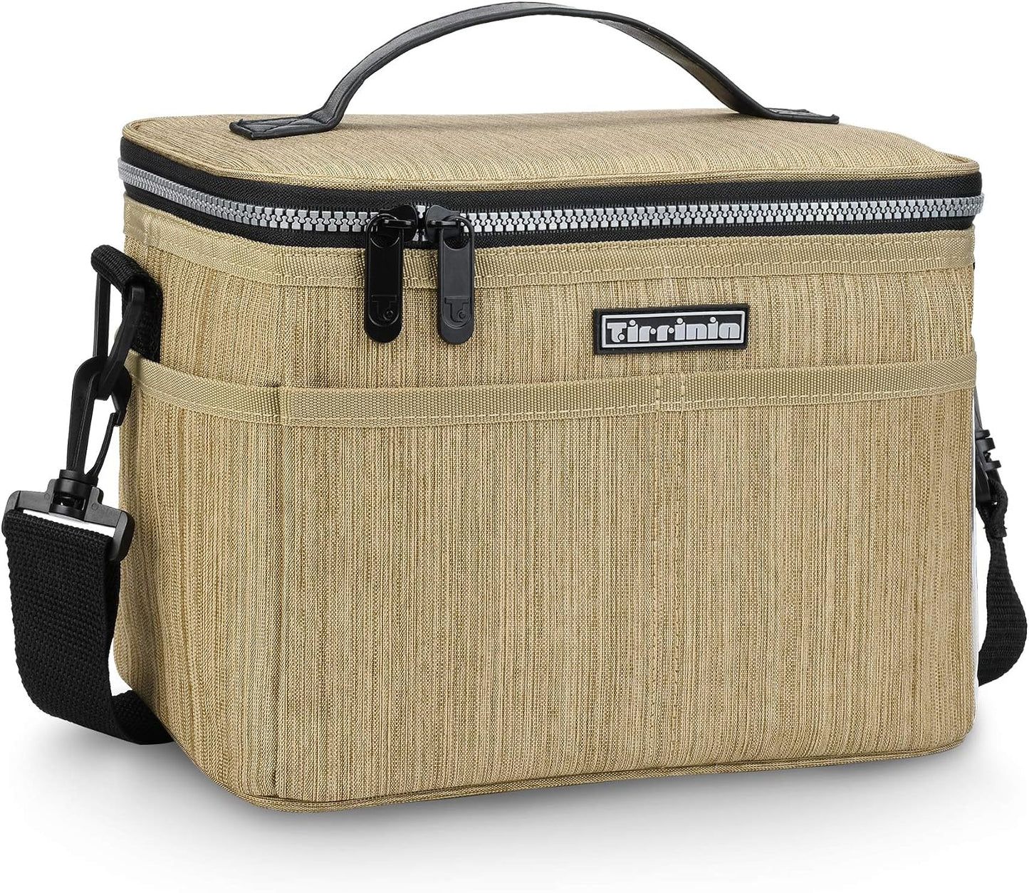 Tirrinia Insulated Lunch Bag for Women Men, Leakproof Lunch Box Containers for Adult, Work, School, Soft Lunchbox for Kids,Boys, Adult Cooler Bag for Picnic Hiking Beach,Charcoal