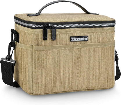 Tirrinia Insulated Lunch Bag for Women Men, Leakproof Lunch Box Containers for Adult, Work, School, Soft Lunchbox for Kids,Boys, Adult Cooler Bag for Picnic Hiking Beach,Charcoal
