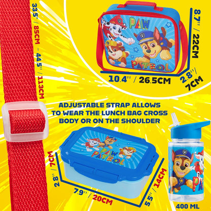 Get Trend SpongeBob Squarepants Water Bottle Lunch Box Lunch Bag Kids Set 3 Pcs Insulated Snack Bag for School Travel Gifts for Kids (Blue SpongeBob)