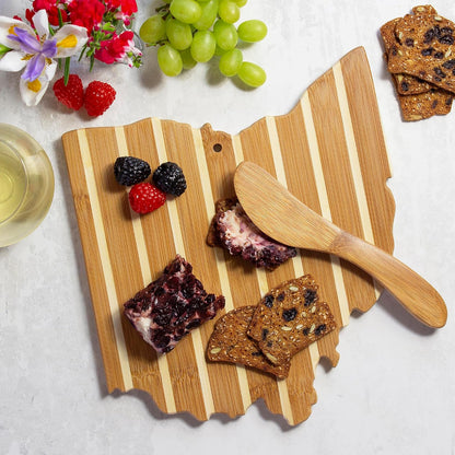 Totally Bamboo California Charcuterie Board with Spreader Knife Gift Set, 11-3/8" x 8-7/8"