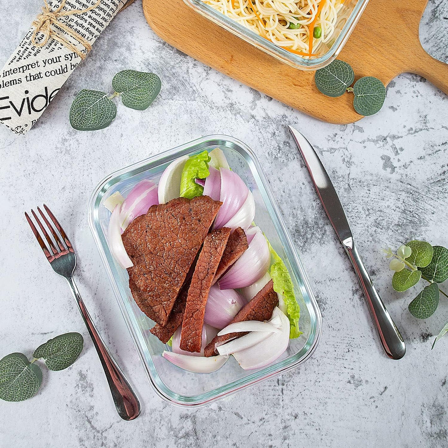 UMEIED 10 Pack Glass Food Storage Containers with Lids, Leakproof Airtight Glass Meal Prep Containers For Lunch, On The Go, Leftover, Dishwasher Safe