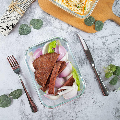 UMEIED 10 Pack Glass Food Storage Containers with Lids, Leakproof Airtight Glass Meal Prep Containers For Lunch, On The Go, Leftover, Dishwasher Safe