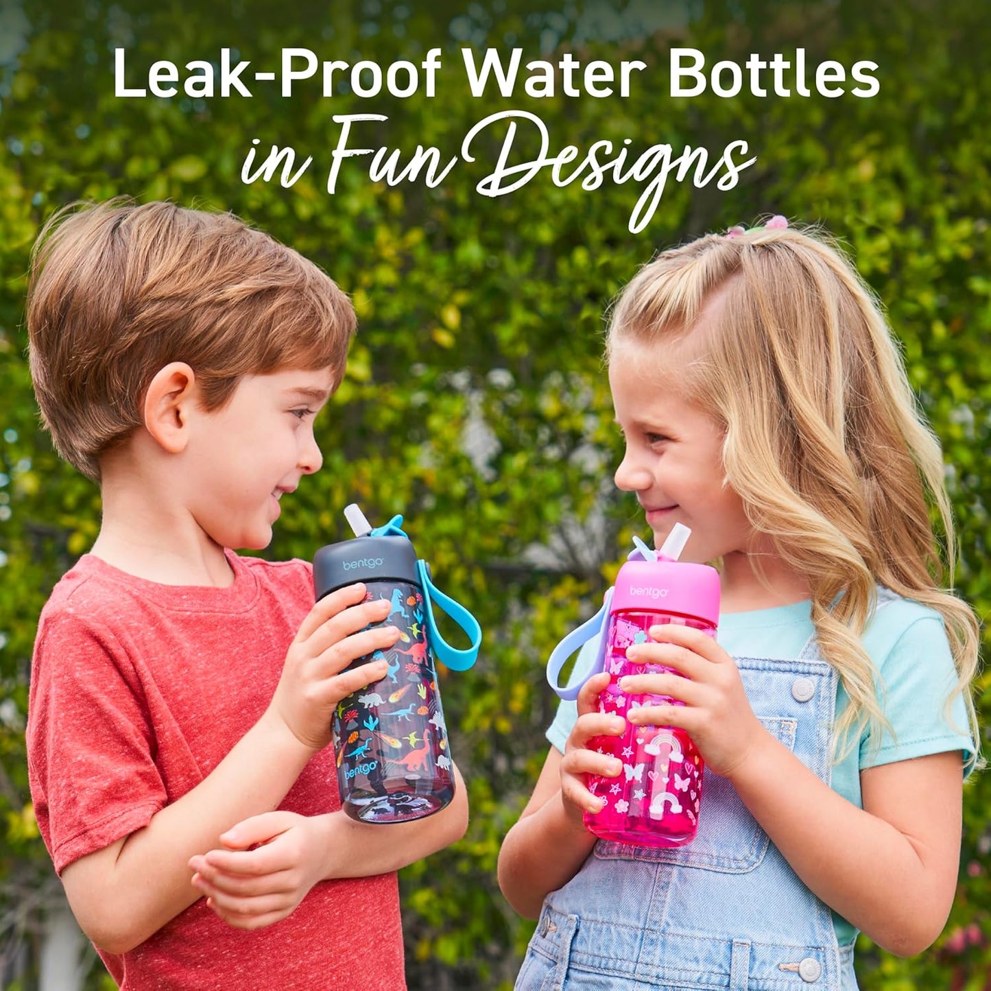Bentgo Kids Water Bottle - Leak-Proof, Durable Tritan PFAS- & BPA-Free 15 fl oz, Kids/Toddlers Ages 3+ for School & Sports; Bite & Sip Spout, Carrying Handle, Dishwasher Safe (Unicorn)