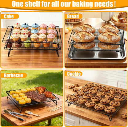 Sourdough Cooling Rack 2 Pack Stackable | Heavy Duty Wire Cooling Rack