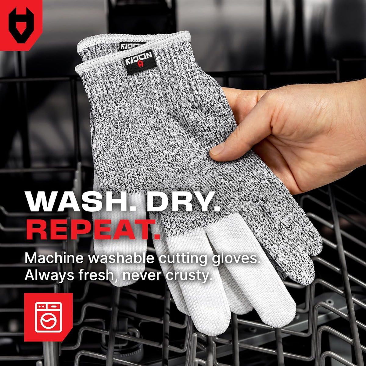 NoCry Premium Cut Resistant Gloves Food Grade — 100% Food Safe — Level 5 Meat Cutting Glove for Chefs & Butchers — Perfect Mandoline Glove or Oyster Shucking Gloves with Superior Comfort & Dexterity