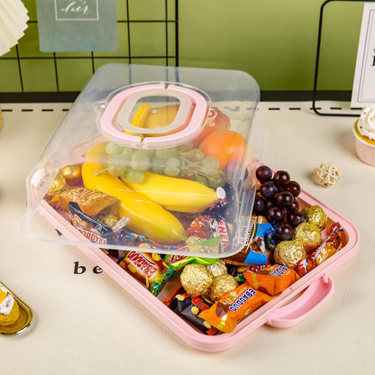 NPLUX Cupcake Containers with Lid Rectangular Cake Carrier 3-in-1 Multipurpose Cupcake Holder for Muffins Pies Sweets Pastries Fruit or Snacks (White, 13" x 9" x 4")