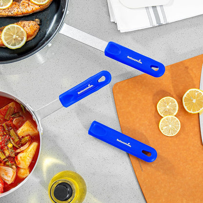 Restaurantware Silicone Pan Handle Cover Set 1-Count Heat-Resistant Removable Pan Handle Grips, Ergonomic Non-Slip Green Handle Protectors for Fry Pans and Sauce Pans