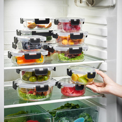 Sorbus 16pc (8 Rectangular 35oz Food Storage Containers and 8 Airtight Lids) – 4.4 Cup Glass Meal Prep Containers, Dishwasher, Freezer, and Oven Safe – Reusable Glass Food Containers for Meal Prep