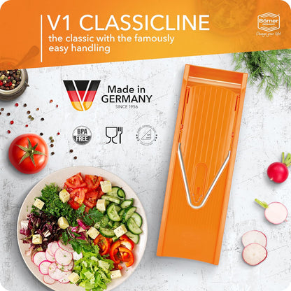 BORNER V Mandoline Slicer Kitchen V1 ClassicLine Starter Set | Vegetable Grater Börner - Quality Made in Germany, Color:White