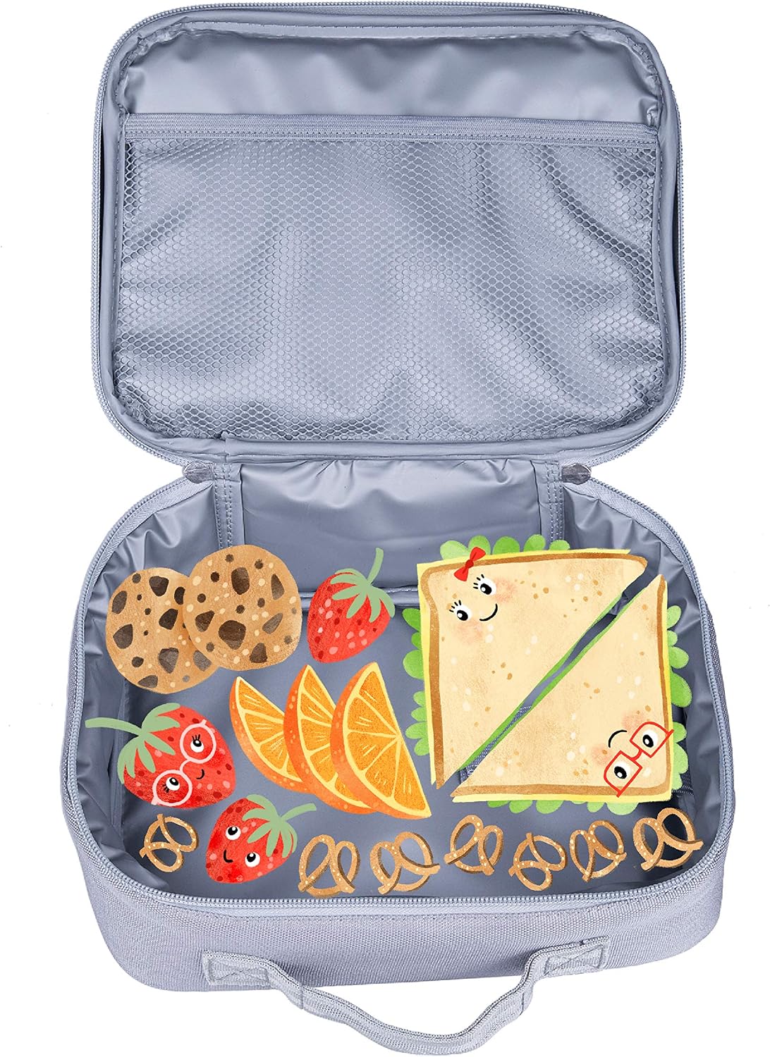 Wildkin Kids Insulated Lunch Box, Keeps Food Hot or Cold, BPA-Free with Mesh Pockets & Easy-Clean Lining – Ideal for School, Travel & Daycare – Holographic