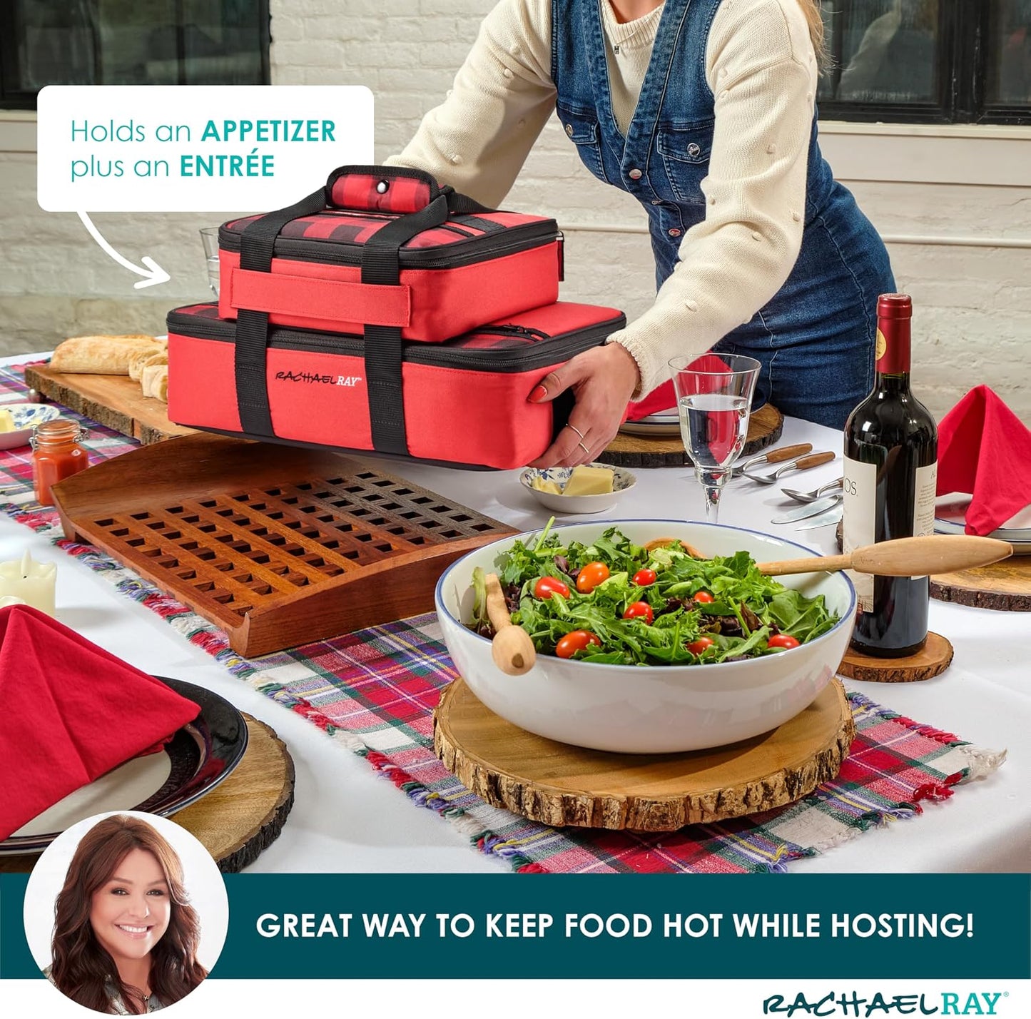 Rachael Ray Lugger Duo, Insulated Casserole Carrier for Hot or Cold Food, Thermal Lasanga Lugger Tote for Pockluck, Parties, Picnic, and Cookouts, Fits 9" x 13" Baking Dish, Sea Salt Grey