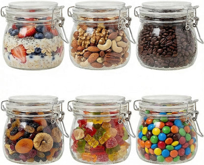 Spice Jars Set of 6, 4 oz Glass Spice Jars with Airtight Lids and Labels, Small Seasoning Jars for Spices, Herbs, Kitchen Spice Organizer