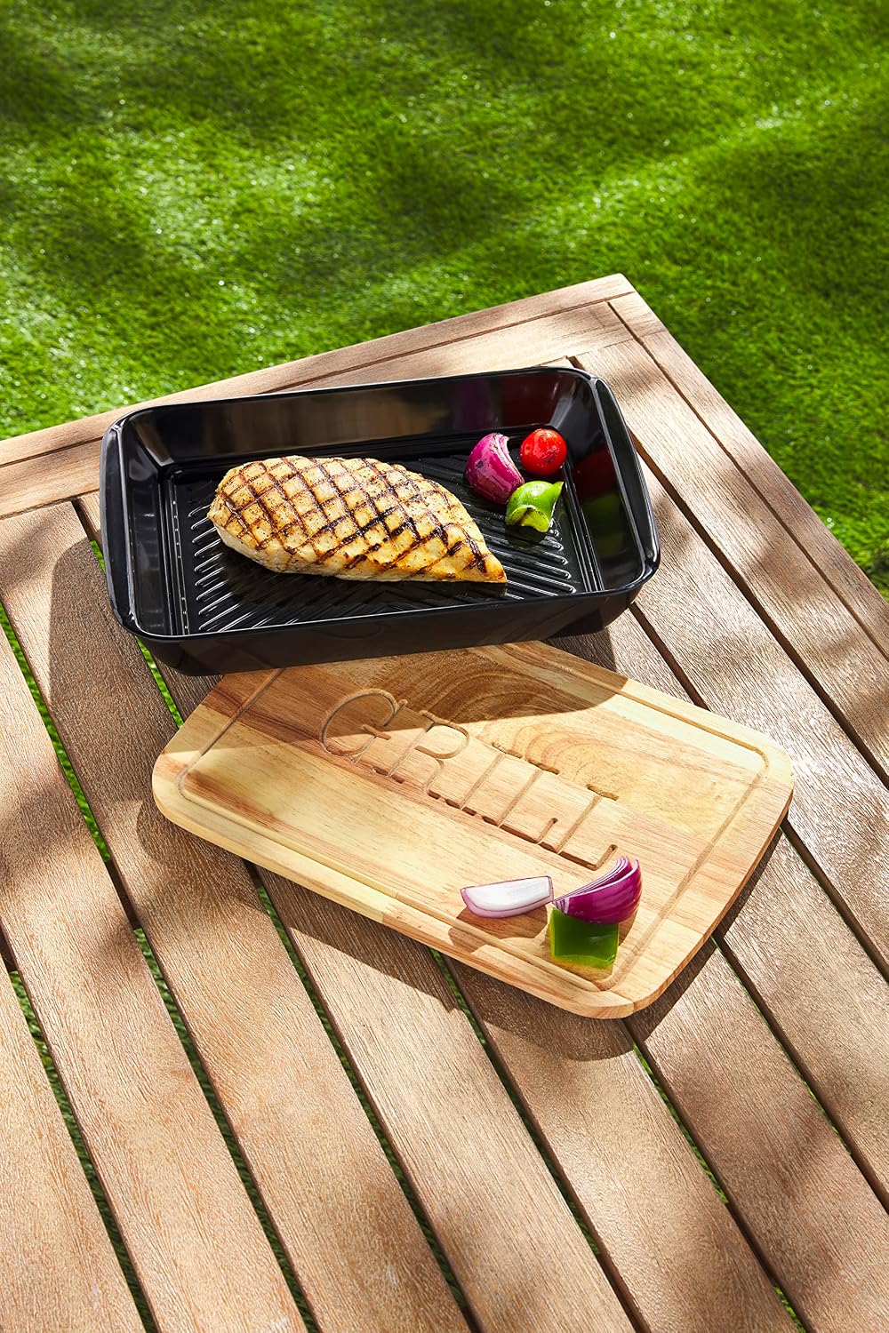 Mud Pie Melamine Tray and Board Set, Tray 5 1/2" X 13" | Spoon 5 1/2"
