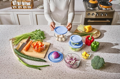 6-Piece Glass Food Storage Containers Set (3 Containers + 3 BPA-Free Lids) | 2-Cup, Leakproof | Microwave, Freezer, Oven & Dishwasher Safe | Ideal for Meal Prep & Pantry Organization, Pistachio