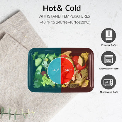 LOKATSE HOME Meal Prep Containers 48 pack 1 Compartment with Lids, Food Storage Bento Stackable Reusable Lunch Boxes, BPA-Free Microwave/Dishwasher/Freezer Safe(38 oz)