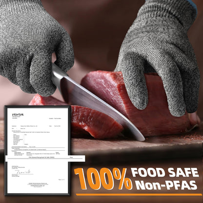 Schwer SlicePro ANSI Cut Resistant Gloves, Food Grade Cutting Glove for Kitchen Food Prep, Mandoline Gloves for Meat Cutting, Oyster Shucking, Fish Fillet Processing, PR1501-G, L