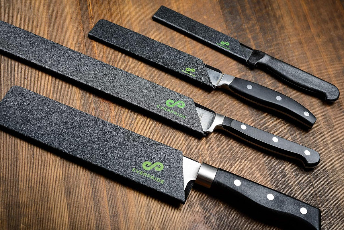 EVERPRIDE Chef Knife Sheath Set Universal Blade Edge Cover Guards for Chef’s and Kitchen Knives – Durable, BPA-Free, Felt Lined, Sturdy ABS Plastic – Knives Not Included