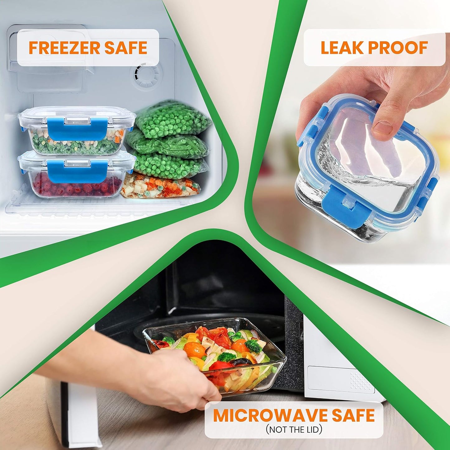 NutriChef 24pcs Glass Food Storage Containers, (12 Stackable Heavy Duty Meal Prep Containers w/ 12 Airtight Lids), Microwave, Freezer, & Dishwasher Safe for Food, Snacks, Fruit & More, (Gray)