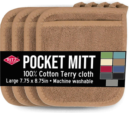 RITZ Terry Pocket Mitt & Hot Pad: Unparalleled Heat Resistant, Durable 100% Cotton – Ergonomically Designed for Optimal Grip – Easy-Care Machine Washable –, Federal Blue